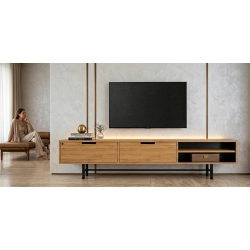 Szafka RTV-59 Drewno Lite Dąb Loft Lakier Rozmiary od 100 cm do 200 cm PREMIUM